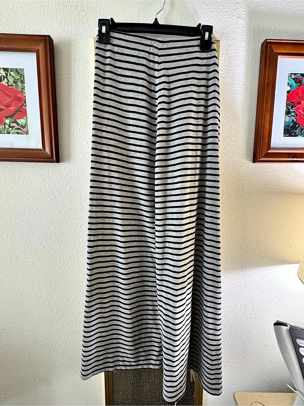 Style&Co Striped Maxi Skirt in Gray & Black